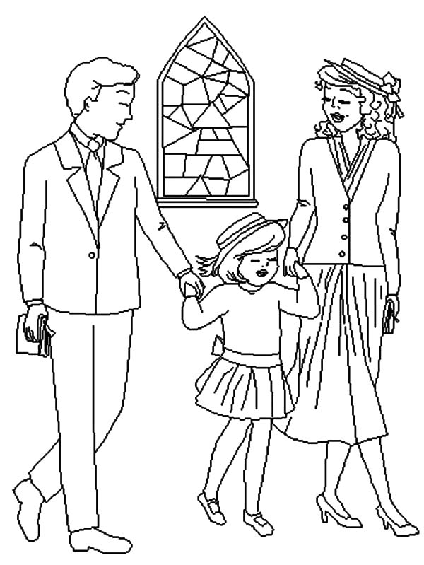 600x799 Joint Family Back From Church Coloring Pages Batch Coloring