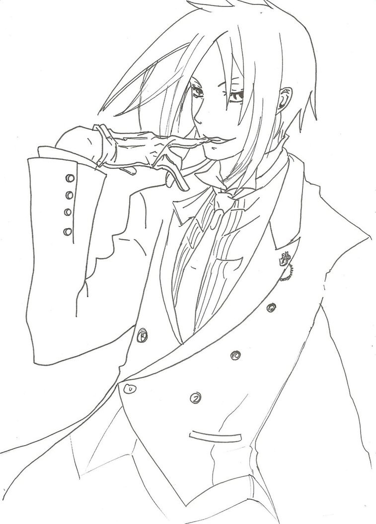 757x1056 Black Butler Sebastian Coloring Pages With Theotix Me