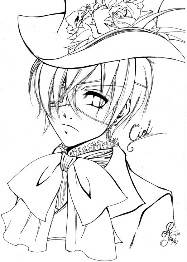600x839 Ciel Phantomhive Fan Art By Lo Chan07 On Coloring Page