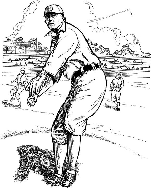 576x714 Baseball Pitcher Coloring Pages