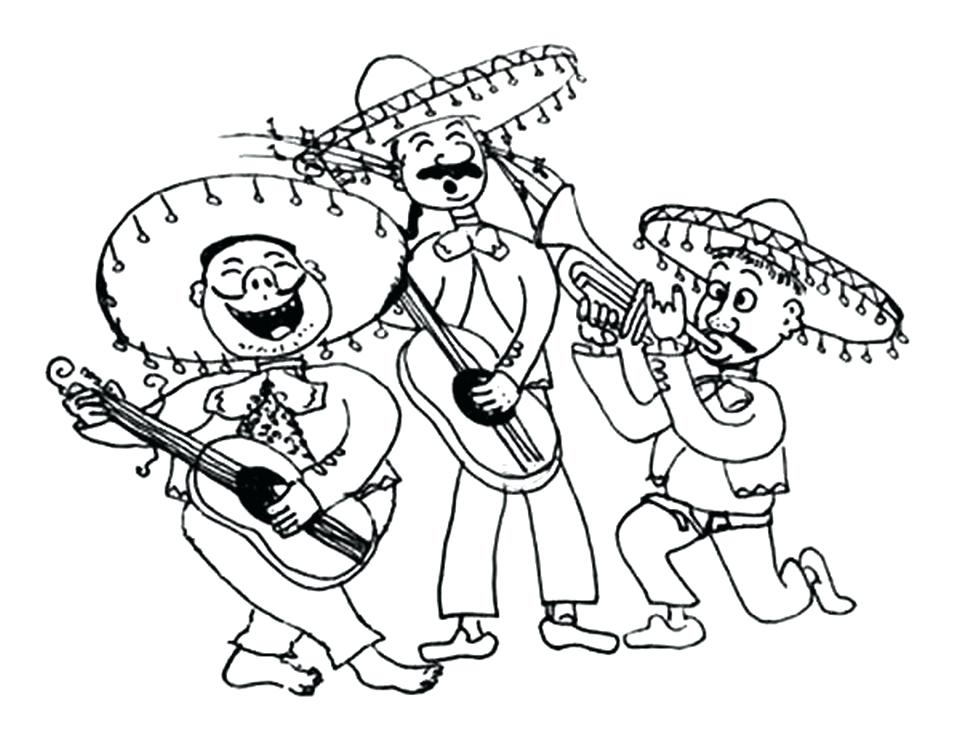 960x754 Cinco De Mayo Coloring Pages Mariachi Band In Mayo Coloring Pages