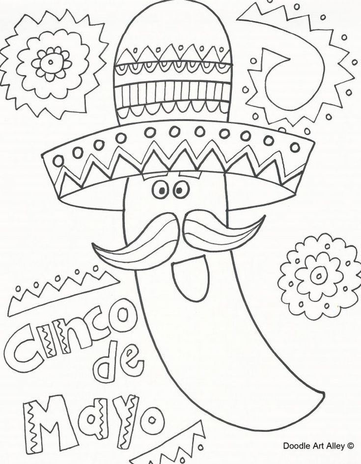 735x945 167 Free, Printable Cinco De Mayo Coloring Pages For Kids Cinco