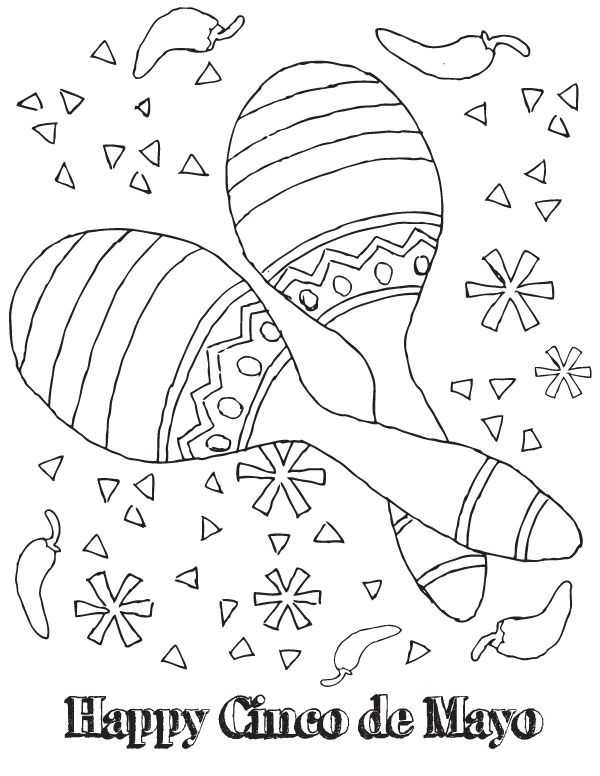600x776 Cinco De Mayo Coloring Pages Cinco De Mayo Cinco