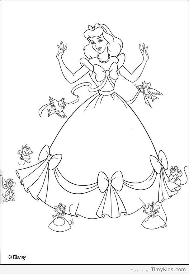 607x880 Cinderealla Coloring Pages Timykids