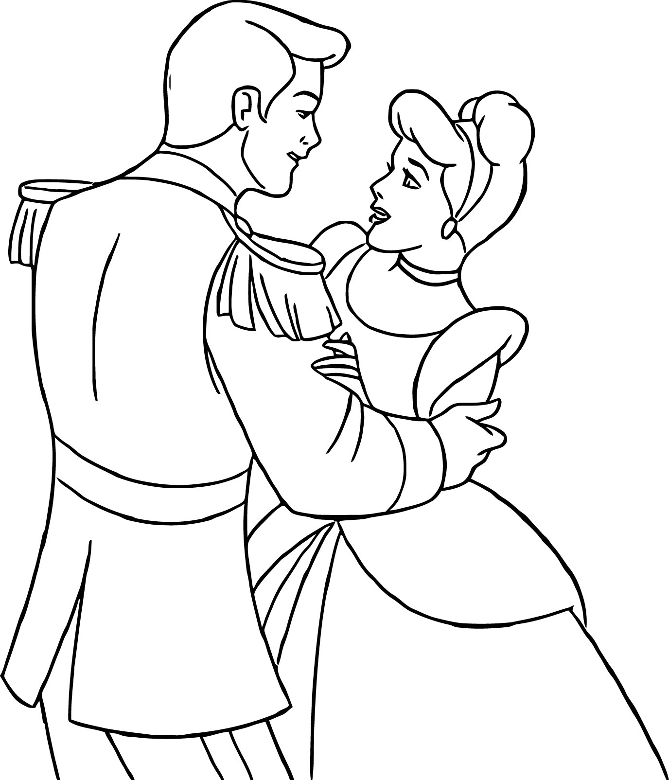 1376x1604 Cinderella And Prince Charming Coloring Pages Wecoloringpage