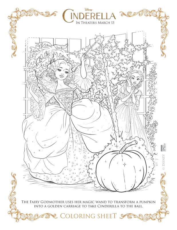 618x800 Disney's Cinderella Coloring Pages