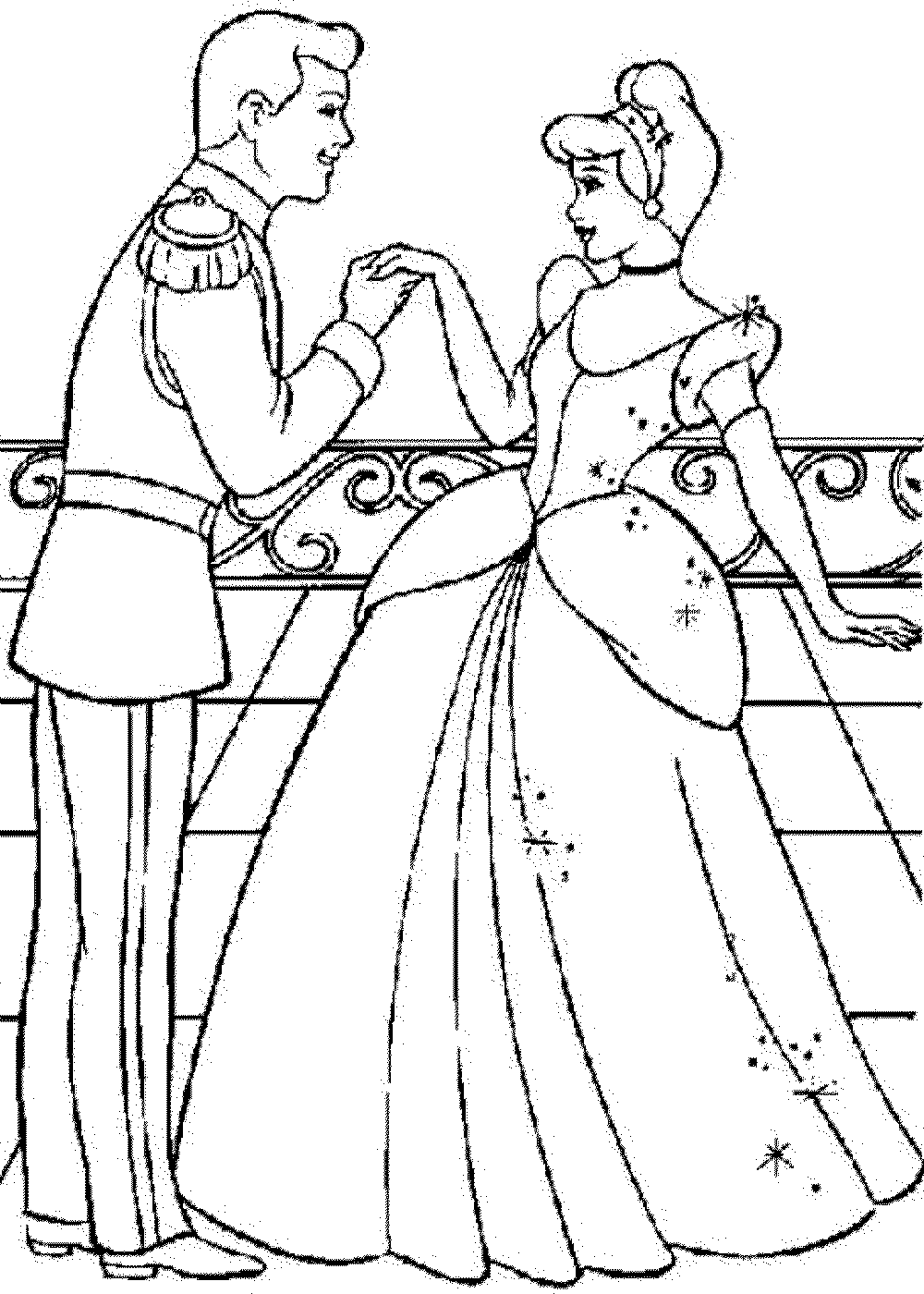 1000x1400 Cinderella And Prince Charming Coloring Pages