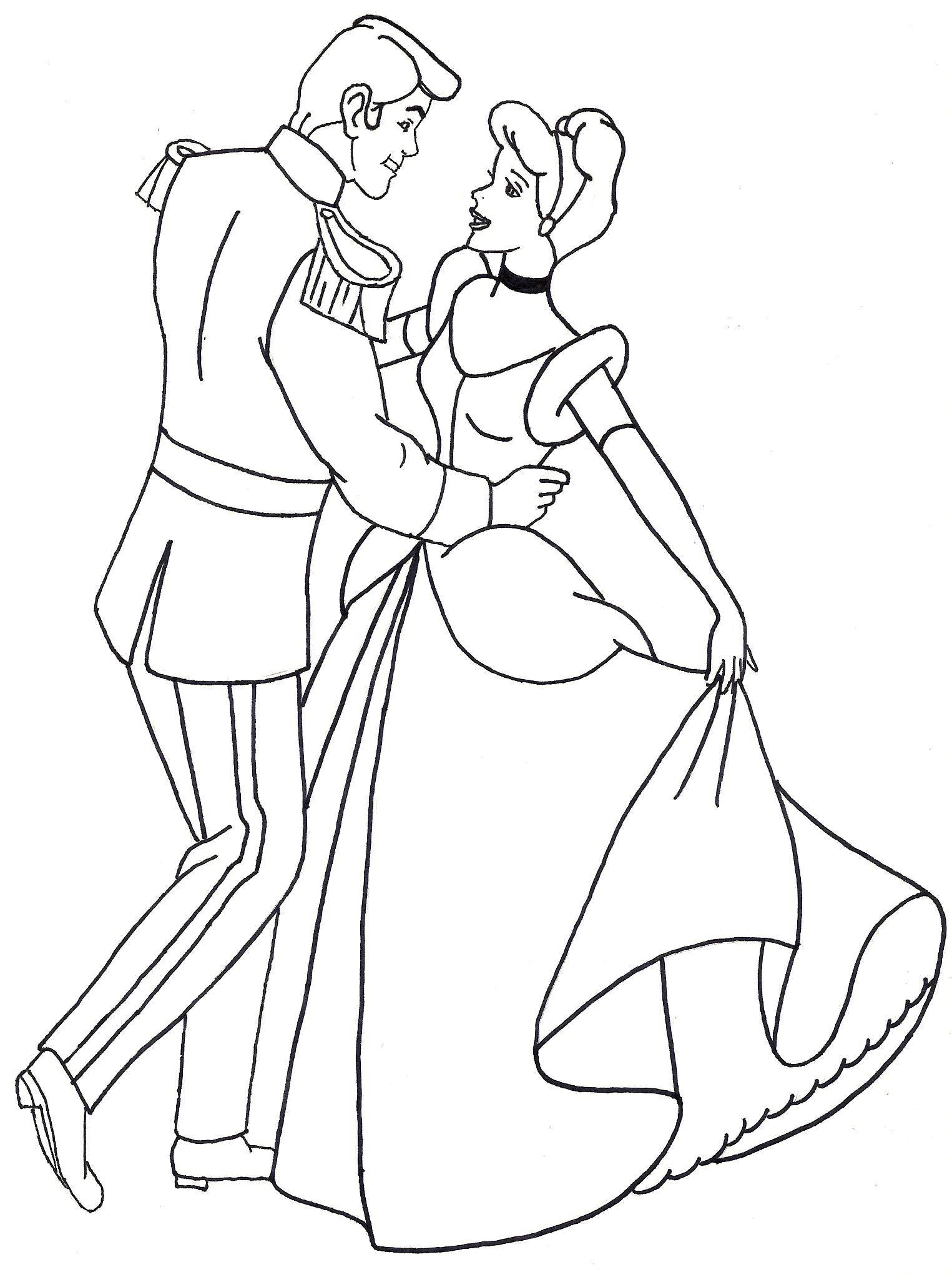 1525x2044 Princess Cinderella Color Pages Printable Cinderella And Prince