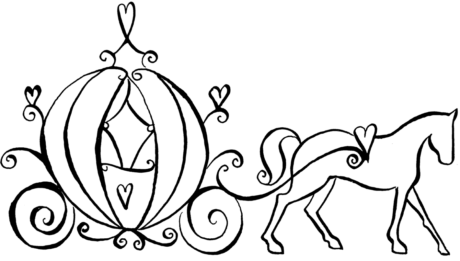 1600x910 Cinderella Carriage Color Page Images About Coloring Pages