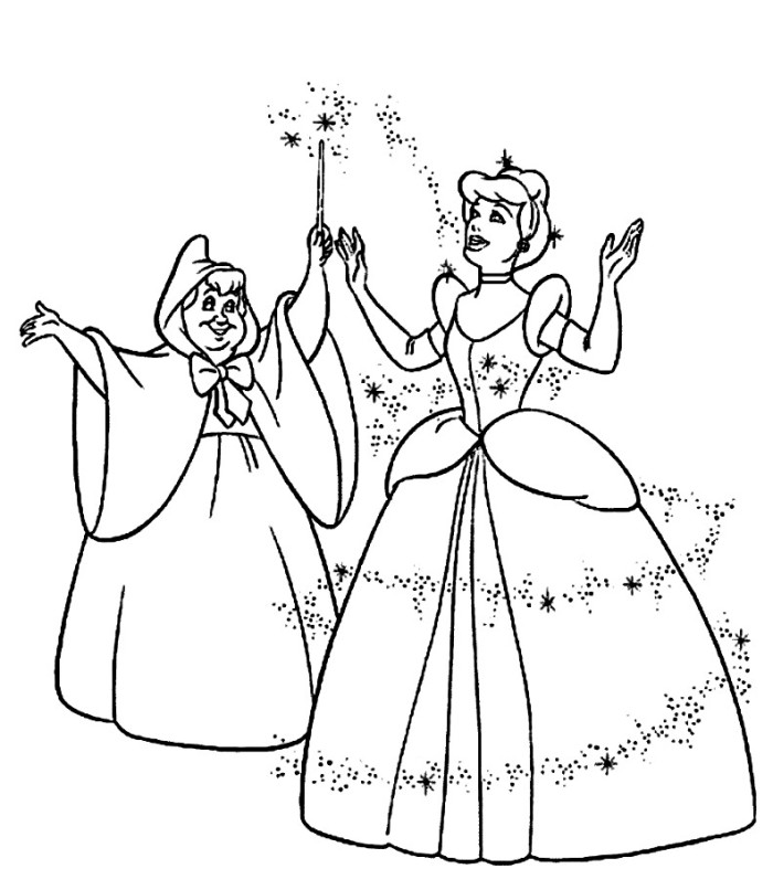 700x806 Cinderella Fairy Godmother Coloring Pages