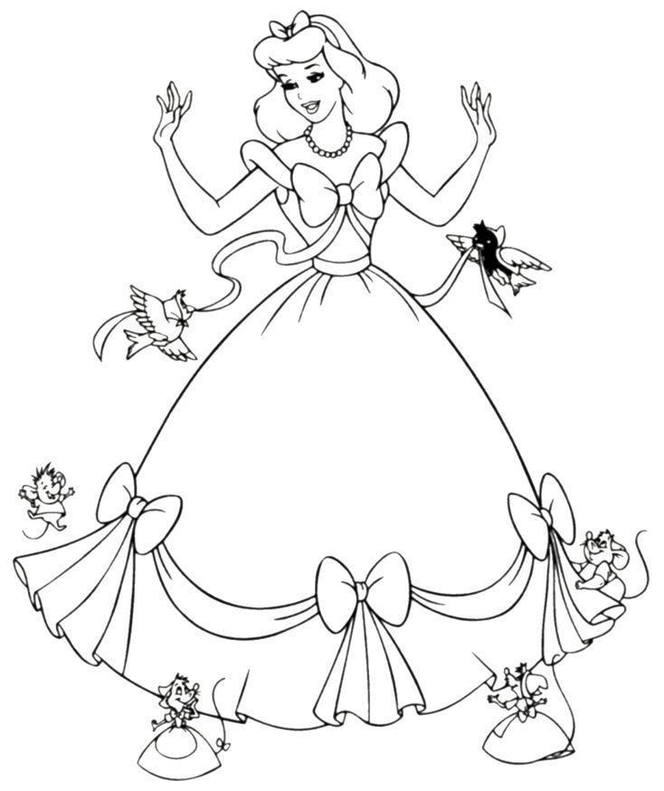 734x875 Free Printable Cinderella Coloring Pages For Kids Free Printable