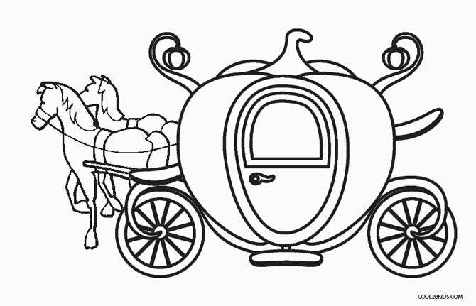 670x431 Cinderella Carriage Coloring Page Free Printable Cinderella