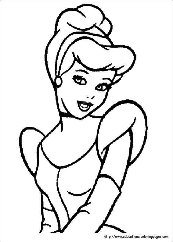 567x794 Cinderella Disney Coloring Page Free Download