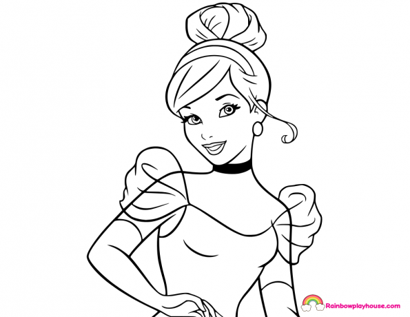 595x460 Cinderella Coloring Page