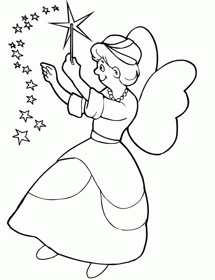 Cinderella Fairy Godmother Coloring Pages