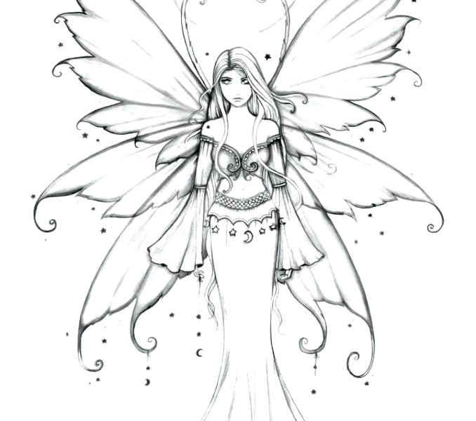 678x600 Coloring Pages Of Fairies Fairy Long Hair Fairy With Butterfly