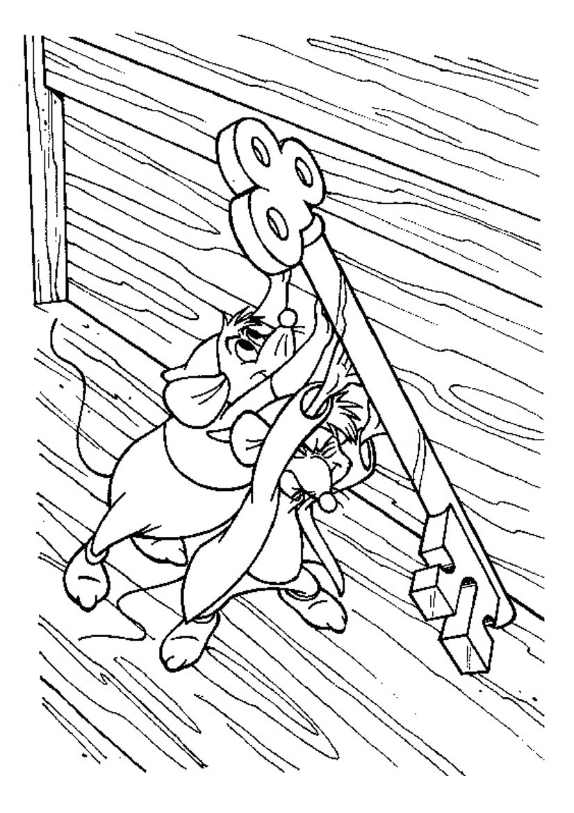 826x1169 Coloring Pages Of Cinderella's Mice Handing Over The Key Free