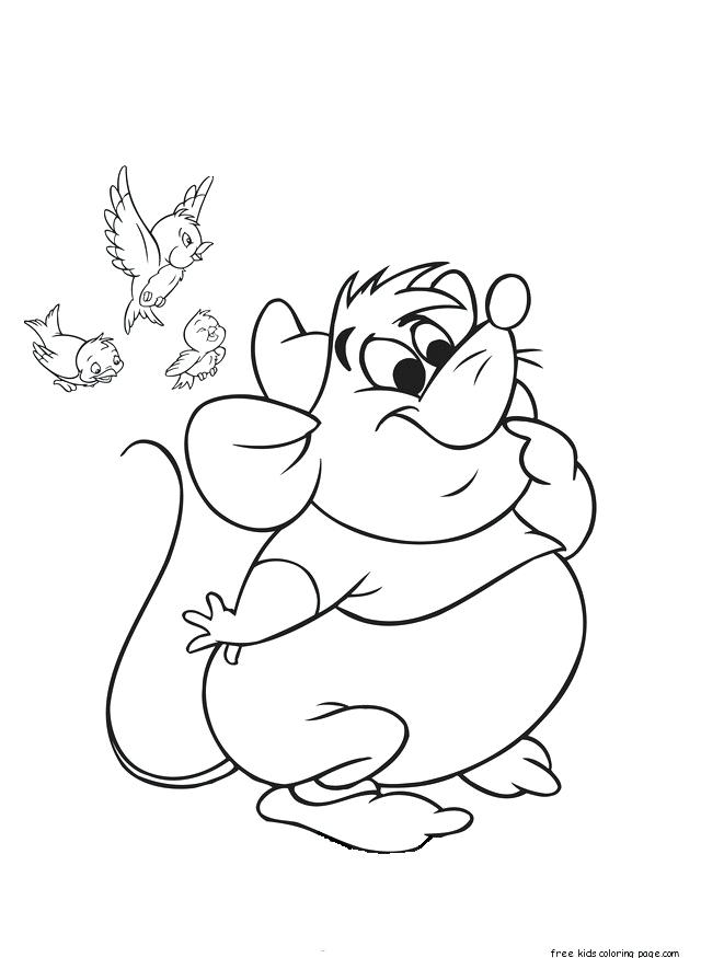 640x875 Printable Mice And Birds Coloring Printable X Cinderella Mice