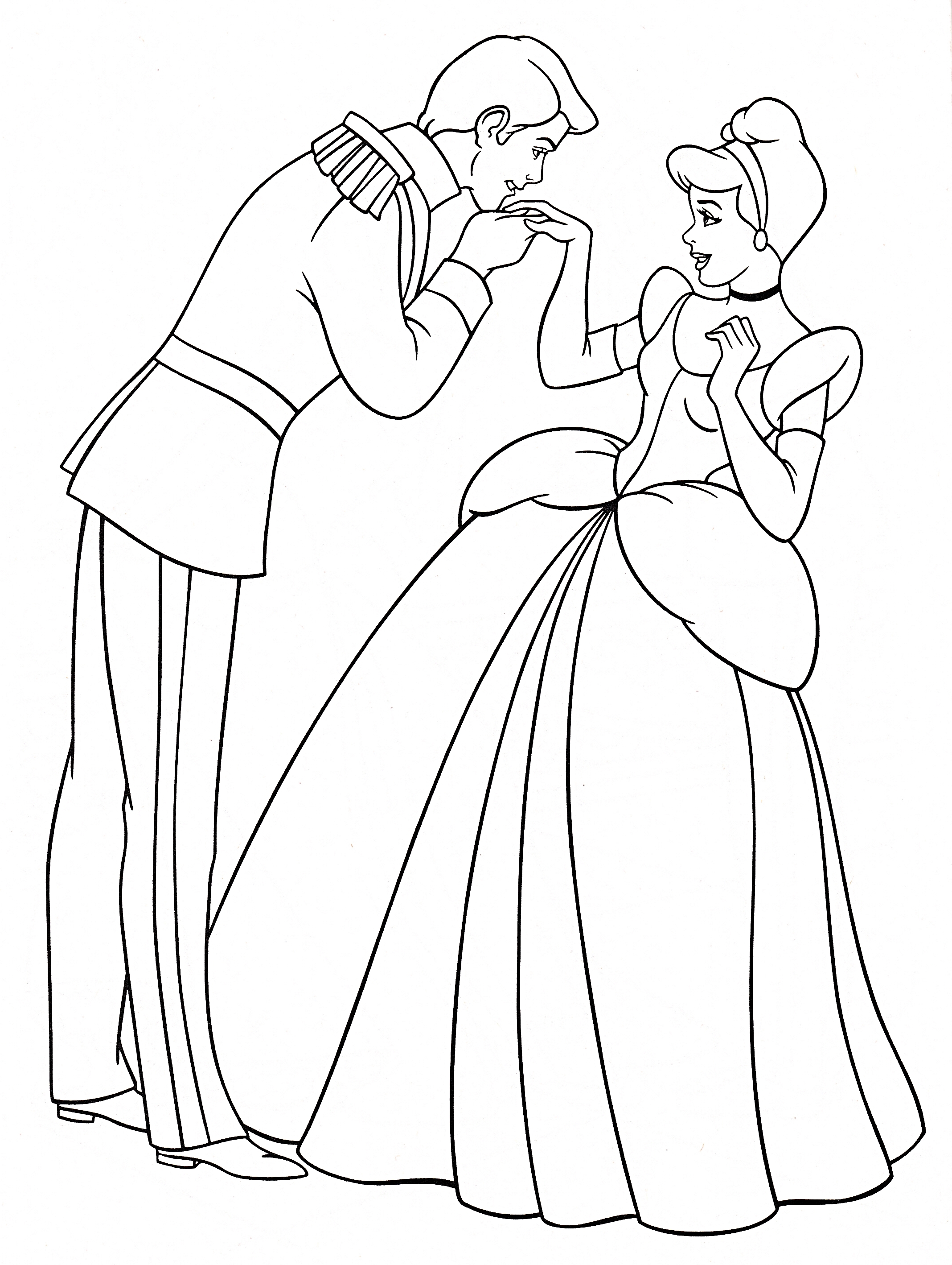 2136x2836 Disney Princess Cinderella And Prince Charming Coloring Page