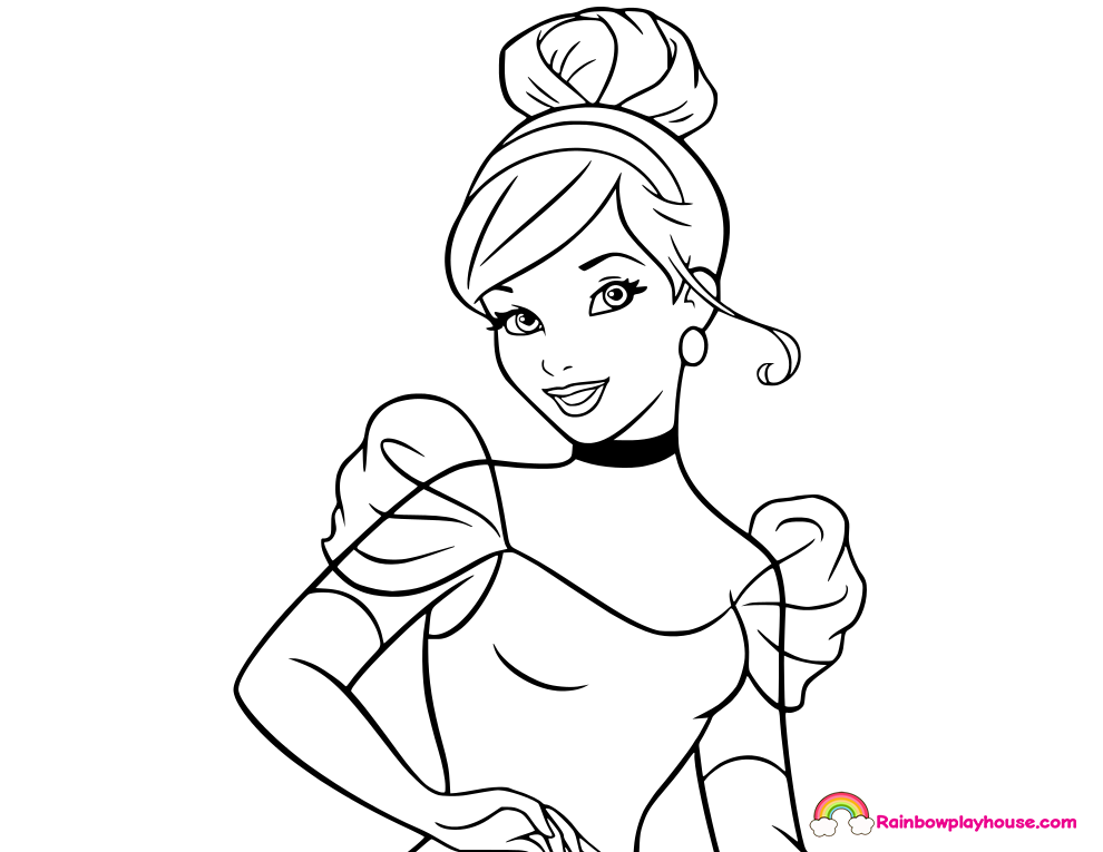 990x765 Cinderella Printable Coloring Page