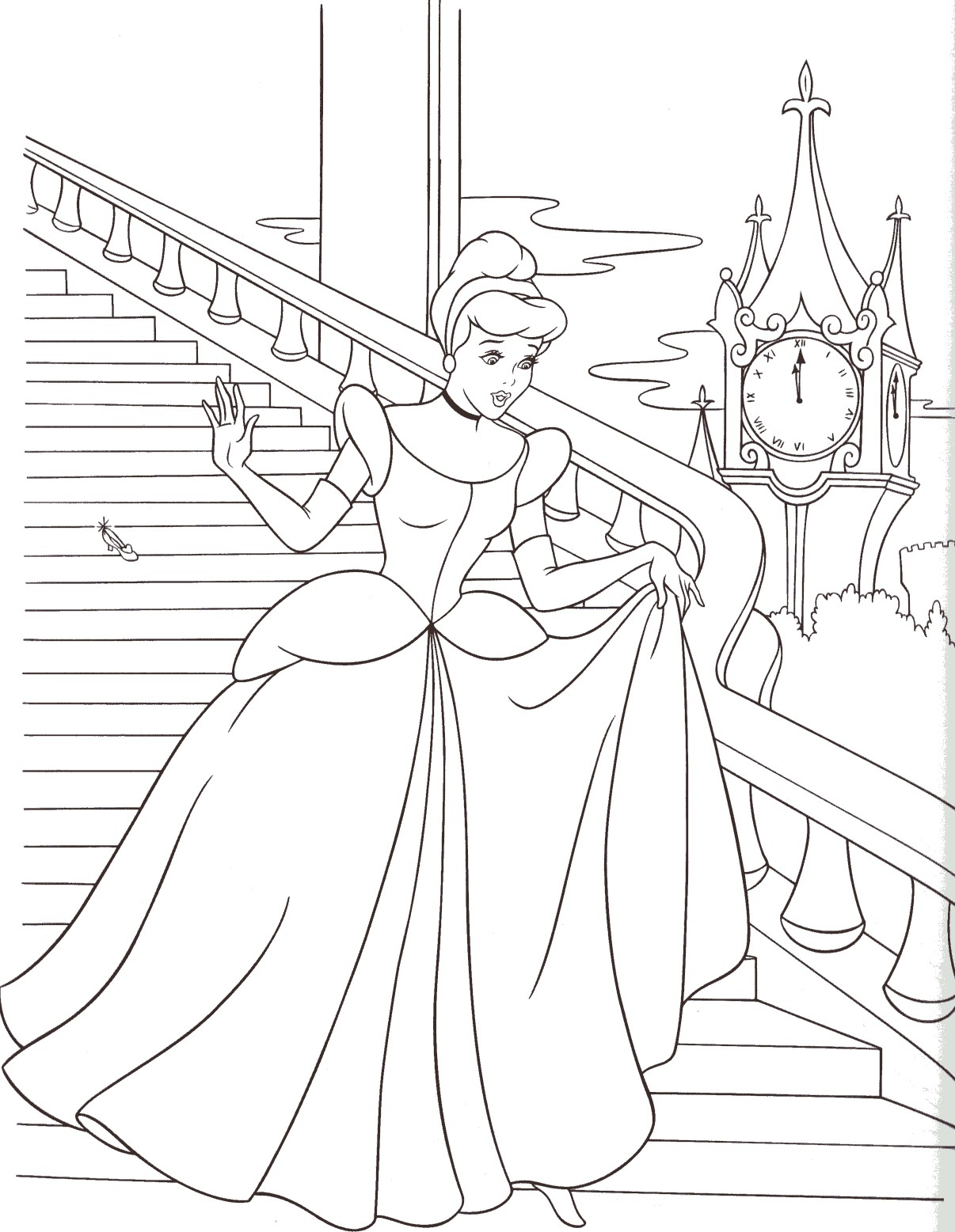 1206x1557 Printable Color By Number Cinderella Coloring Books Vintage 2