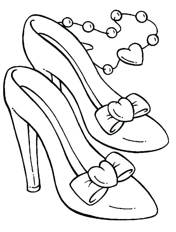 600x789 Cinderella Shoe Coloring Page