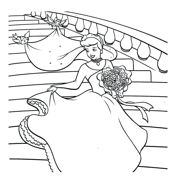 600x630 Coloring Pages Cinderella Wedding Party Cinderella Coloring Pages