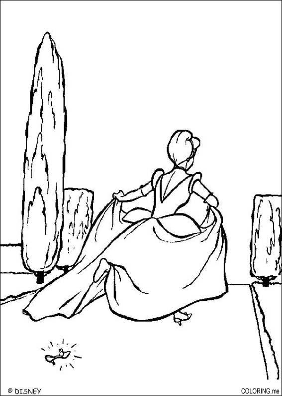 567x794 Coloring Page Cinderella Losing Her Shoe