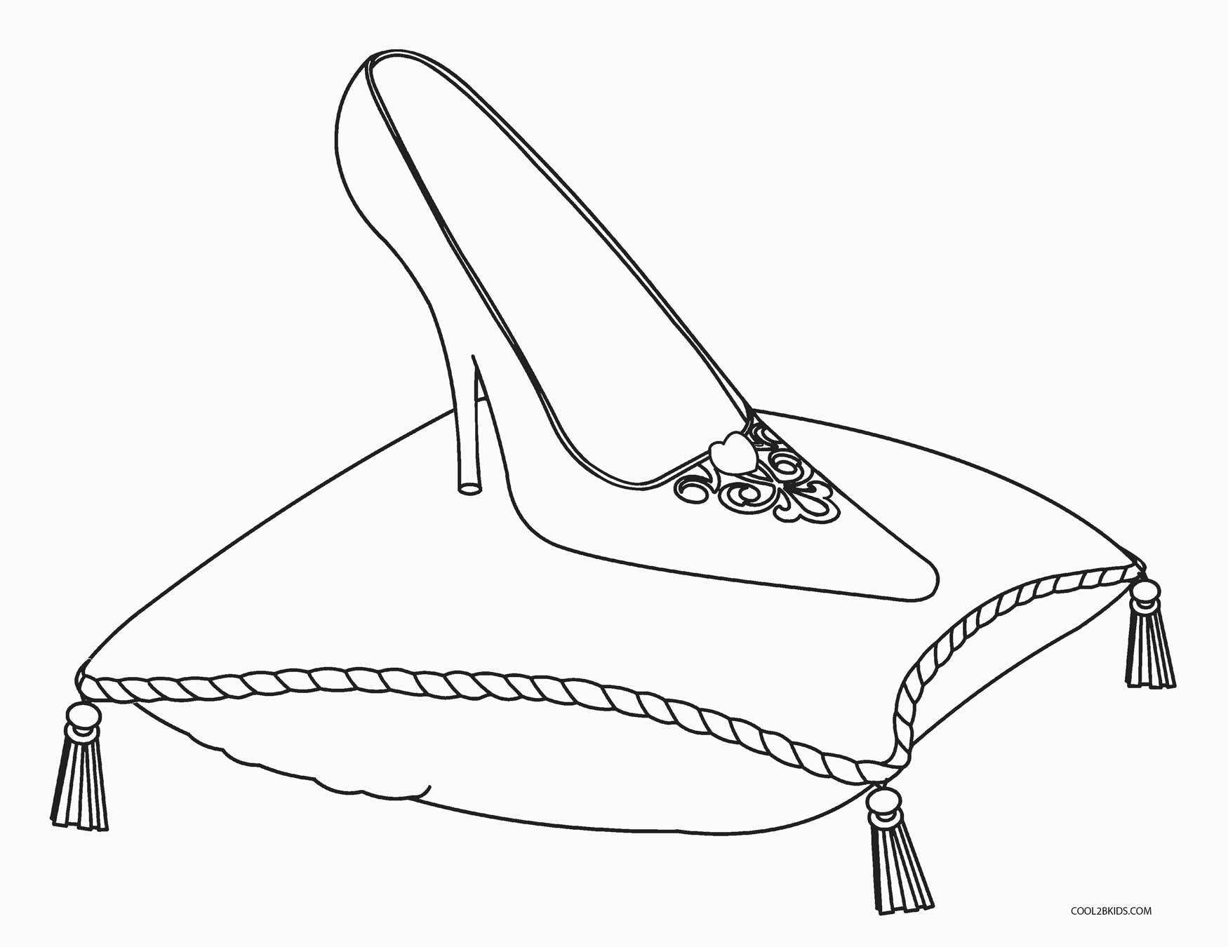 1750x1350 Slipper For Cinderella Coloring Pages For Kids New Free Printable