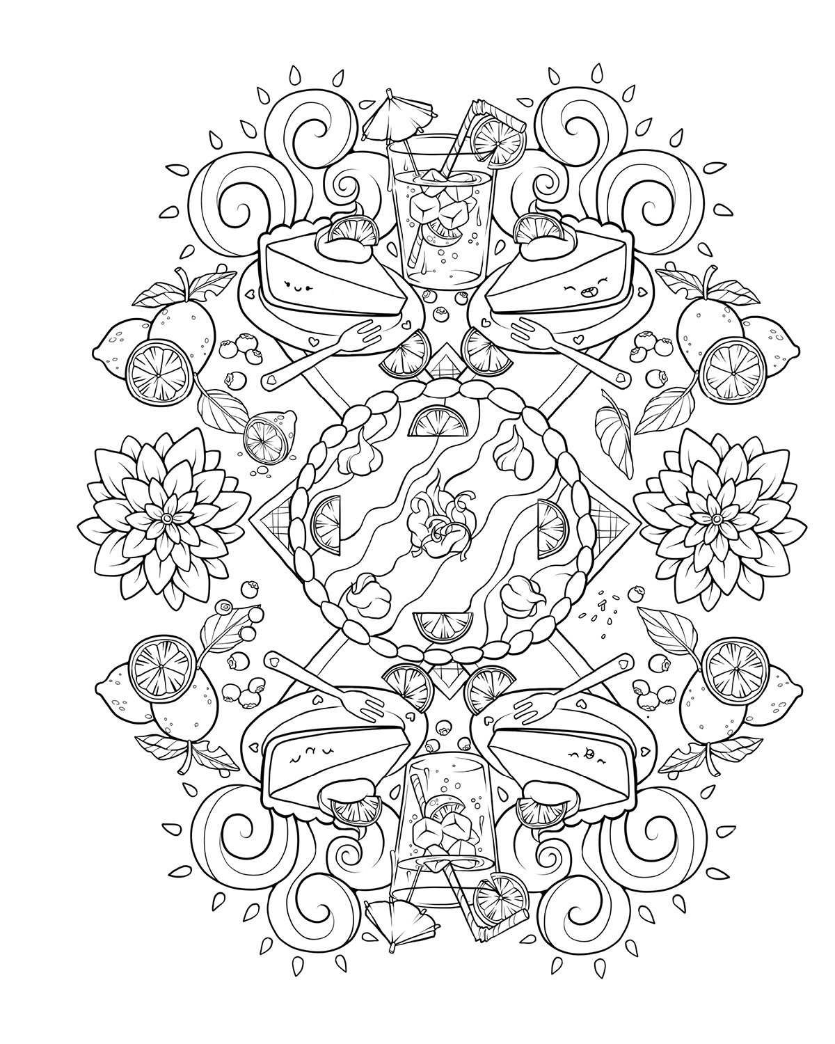 1200x1500 Cinnamon Bun Dreams A Comfort Food Coloring Book