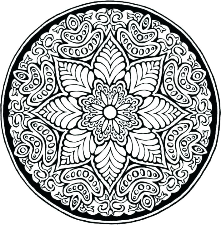 707x721 Mandala Pattern Coloring Pages 2