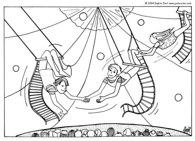 620x450 Trapeze Artists Coloring Page Clowns Artist