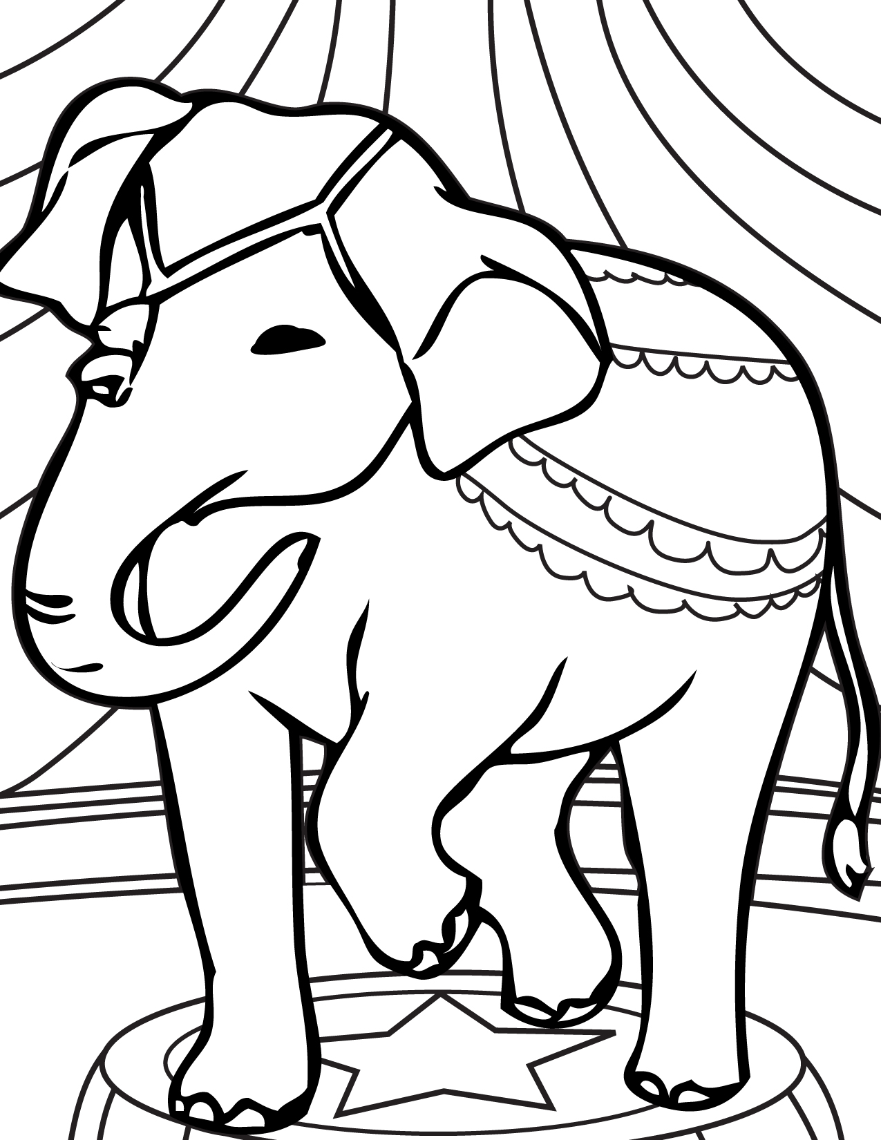 1275x1650 Elephant Acts Coloring Page
