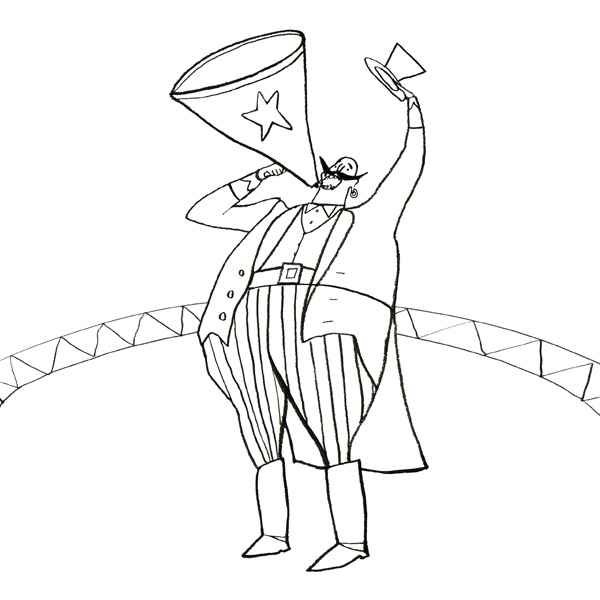 600x600 Circus Ringmaster Drawing