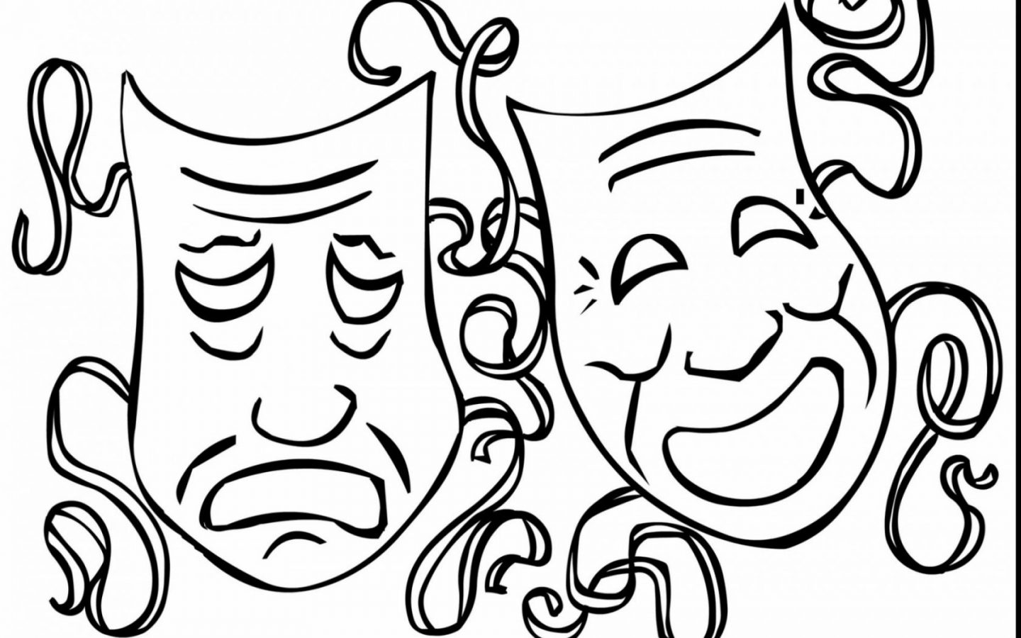 1440x900 Beautiful Lady In Carnival Mask Coloring Page Free Images