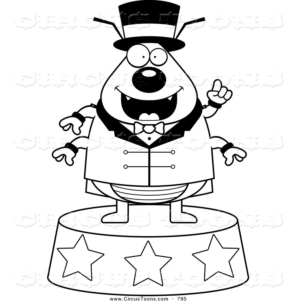 1024x1044 Circus Clipart Of A Black And White Circus Flea Ringmaster