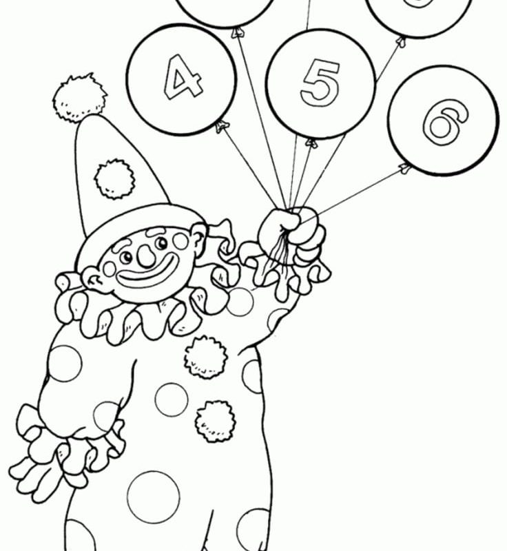 736x800 Circus Clown Cute Coloring Pages For Kids Free Printable
