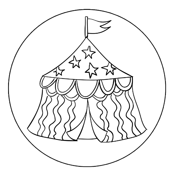 600x600 Circus Tent Coloring Page