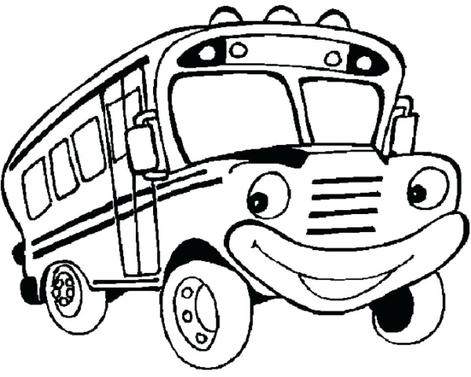 960x768 Coloring Page Bus Bus Coloring Page Bus Colouring Pages A Double