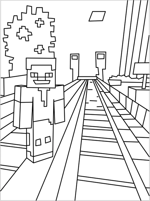 500x667 Printable Minecraft City Coloring Pages. Kids Party Ideas