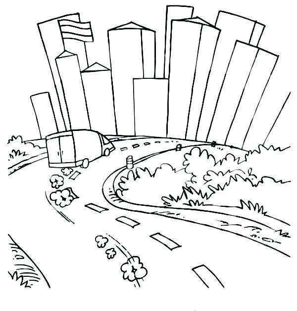 600x627 City Skyline Diorama Coloring Page City Skyline Silhouette Skyline