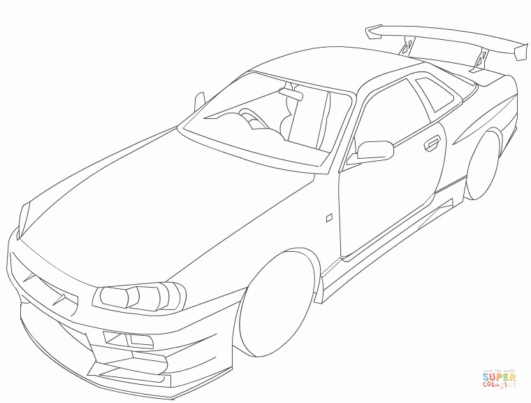 760x576 Nissan Skyline R34 Coloring Page City Skyline Coloring Pages
