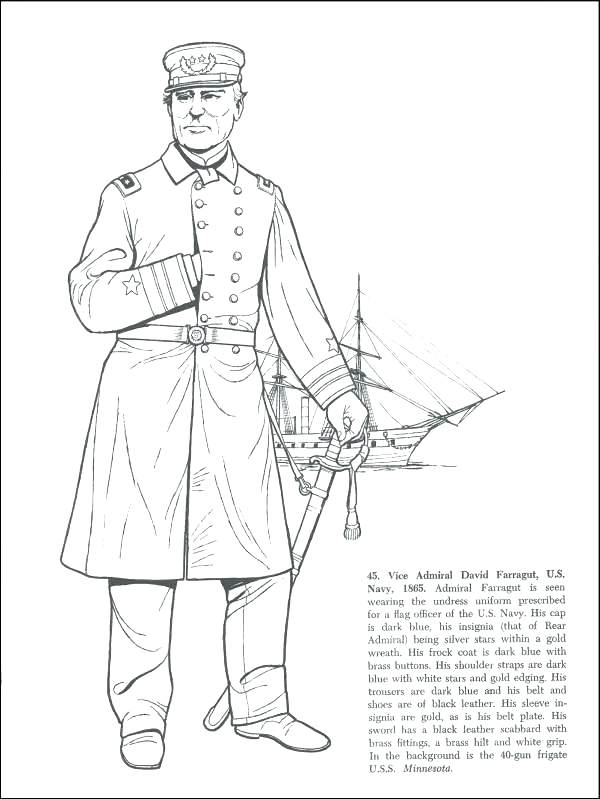 600x799 Captain Coloring Page Captain Coloring Civil War Coloring Pages
