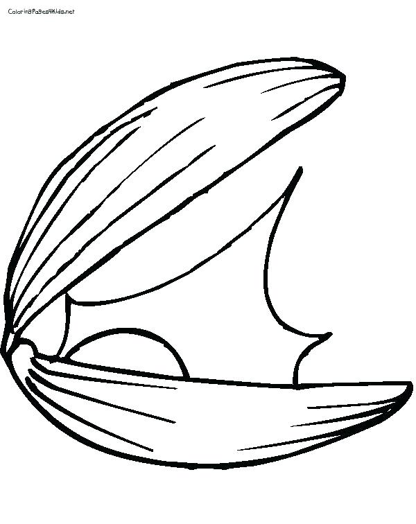 600x756 Clam Coloring Page Clam Coloring Page Clam With Pearl Coloring