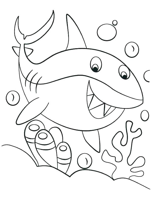 612x792 Happy Shark Coloring Pages