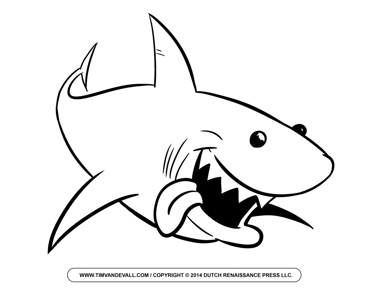 1200x927 Shark Clipart Black And White