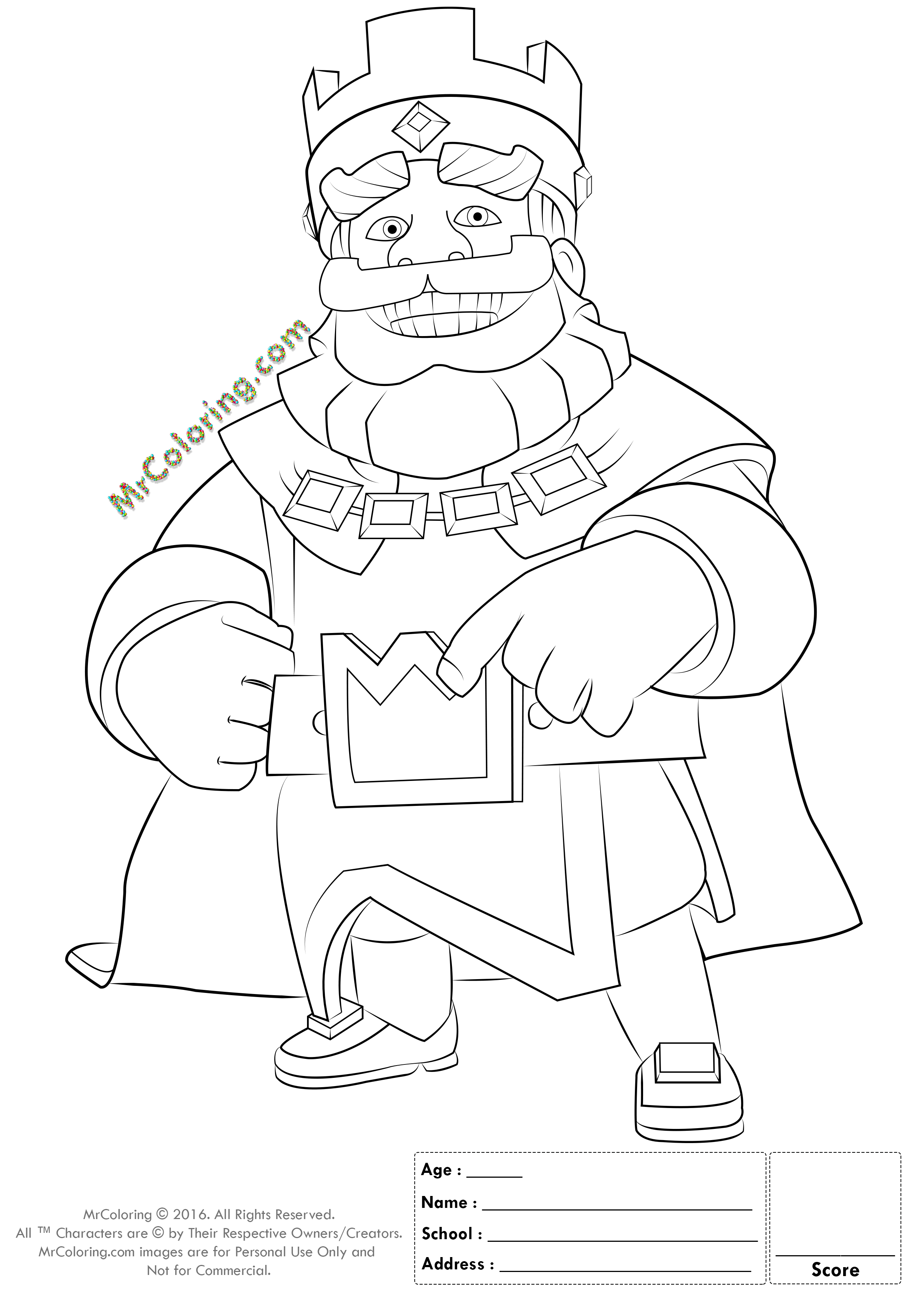 2480x3508 Info File Name Blue King Clash Royale Coloring Pages 2 File