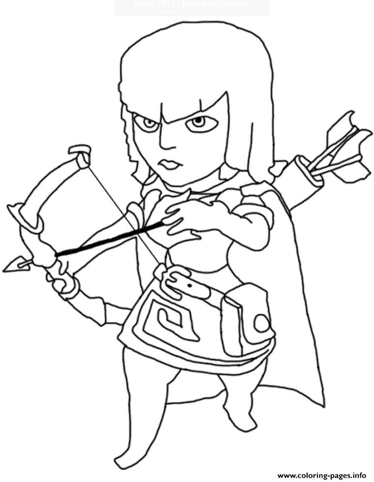 760x980 Print Archer Clash Of Clans Coloring Pages Coloring Pages
