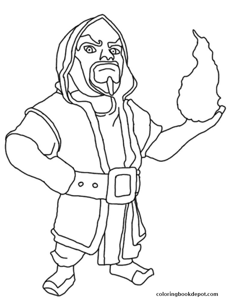 759x989 Wizard Clash Of Clans Coloring Pages