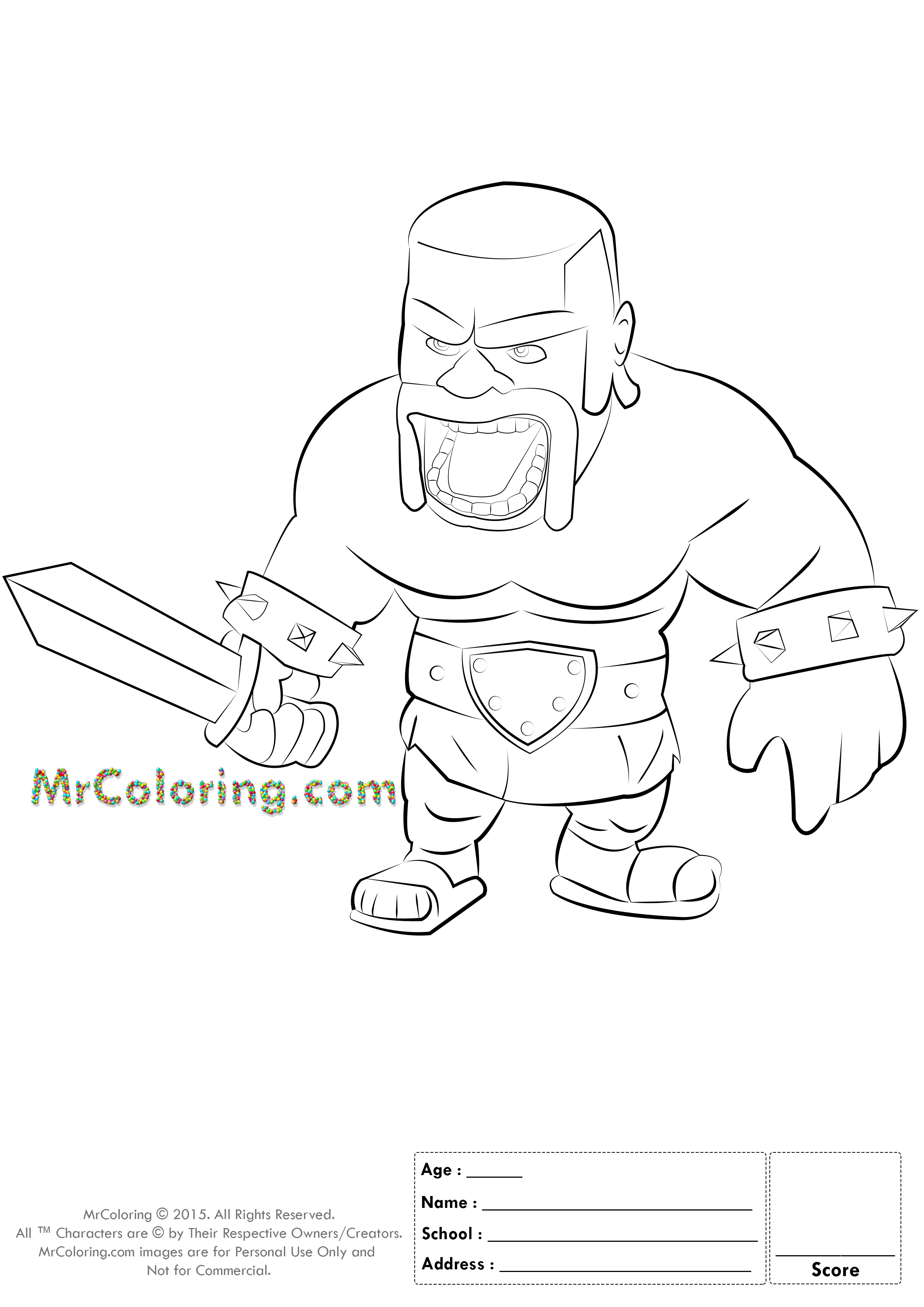 2480x3508 Clash Royale Coloring Pages